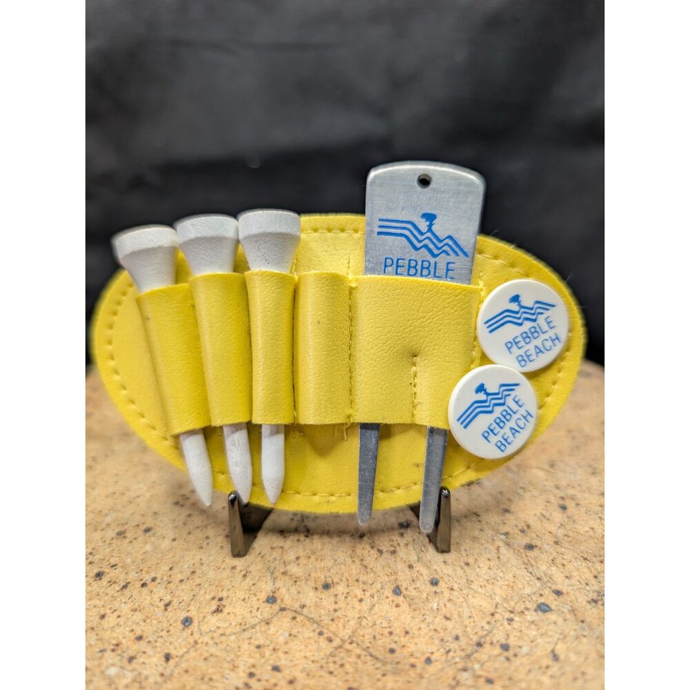 Pebble Beach Golf Set • Divot Tool • Ball Markers • 3 Tees • Logo Holder